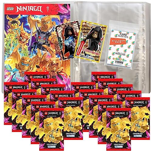 Bundle mit Blue Ocean Lego Ninjago Serie 8 Trading Cards - 1 Leere Sammelmappe + 20 Booster + 2 Limitierte Star Wars Karten + Exklusive Collect-it Hüllen von collect-it.de MY HOME OF CARDS + TOYS