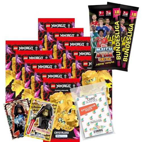 Bundle mit Blue Ocean Lego Ninjago Serie 8 Trading Cards - 10 Booster + 2 Limitierte Star Wars Karten + Exklusive Collect-it Hüllen von collect-it.de MY HOME OF CARDS + TOYS