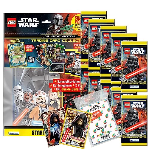 Bundle mit Blue Ocean Lego Star Wars - Serie 4 Trading Cards - 1 Starter + 10 Booster + 2 Limitierte Star Wars Karten + Exklusive Collect-it Hüllen von collect-it.de MY HOME OF CARDS + TOYS