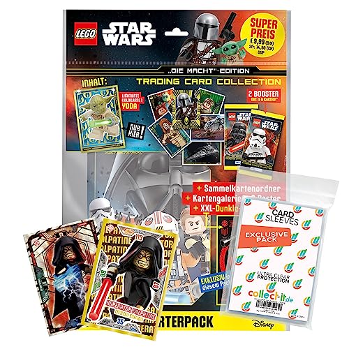 Bundle mit Blue Ocean Lego Star Wars - Serie 4 Trading Cards - 1 Starter + 2 Limitierte Star Wars Karten + Exklusive Collect-it Hüllen von collect-it.de MY HOME OF CARDS + TOYS