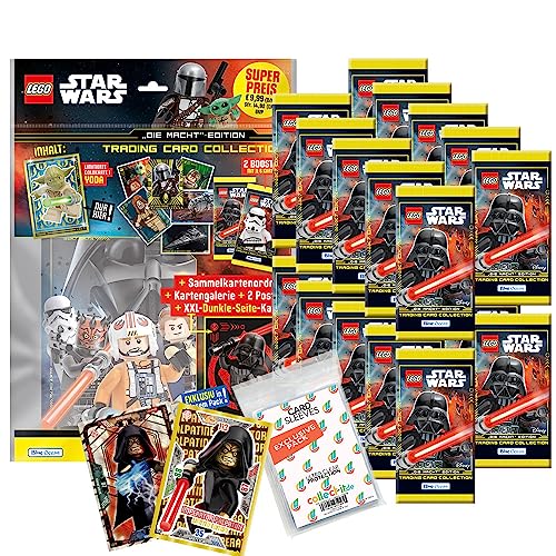 Bundle mit Blue Ocean Lego Star Wars - Serie 4 Trading Cards - 1 Starter + 20 Booster + 2 Limitierte Star Wars Karten + Exklusive Collect-it Hüllen von collect-it.de MY HOME OF CARDS + TOYS