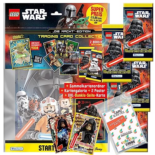 Bundle mit Blue Ocean Lego Star Wars - Serie 4 Trading Cards - 1 Starter + 5 Booster + 2 Limitierte Star Wars Karten + Exklusive Collect-it Hüllen von collect-it.de MY HOME OF CARDS + TOYS
