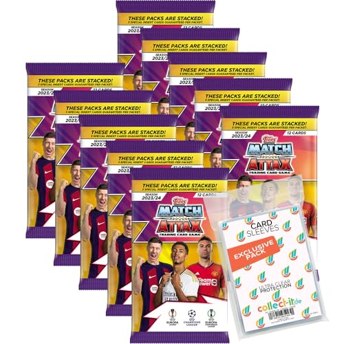 Topps Match Attax Trading Cards Bundle (Champions League 23/24-10 Booster) von collect-it.de MY HOME OF CARDS + TOYS