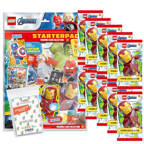 Bundle mit Lego Avengers - Serie 1 Trading Cards - 1 Starter + 10 Booster + Exklusive Collect-it Hüllen Bundle mit Lego Avengers - Serie 1 Trading Cards - 1 Starter + 10 Booster + Exklusive Collect-it Hüllen von collect-it.de MY HOME OF CARDS + TOYS