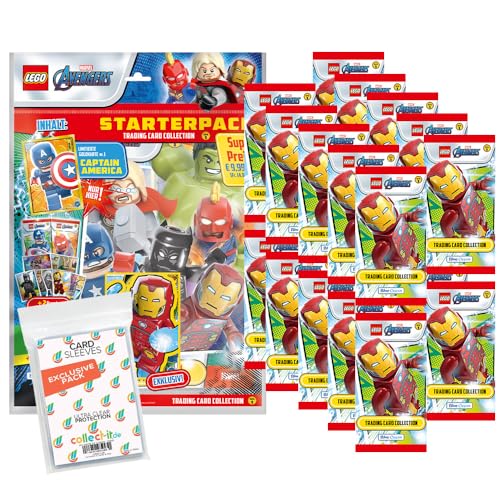 Bundle mit Lego Avengers - Serie 1 Trading Cards - 1 Starter + 20 Booster + Exklusive Collect-it Hüllen Bundle mit Lego Avengers - Serie 1 Trading Cards - 1 Starter + 20 Booster + Exklusive Collect-it Hüllen von collect-it.de MY HOME OF CARDS + TOYS