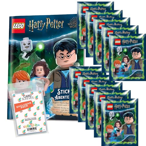 Bundle mit Lego Harry Potter - Serie 2 - Sammelsticker - 1 Starter + 10 Tüten + Exklusive Collect-it Hüllen von collect-it.de MY HOME OF CARDS + TOYS