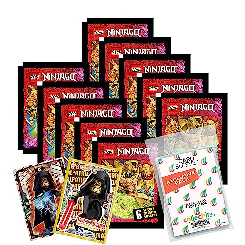 Bundle mit Lego Ninjago - Crystalized - Sammelsticker - 10 Tüten + 2 Limitierte Star Wars Karten + Exklusive Collect-it Hüllen von collect-it.de MY HOME OF CARDS + TOYS