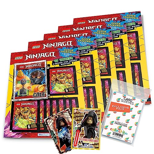 Bundle mit Lego Ninjago - Crystalized - Sammelsticker - 5 Multipack + 2 Limitierte Star Wars Karten + Exklusive Collect-it Hüllen von collect-it.de MY HOME OF CARDS + TOYS