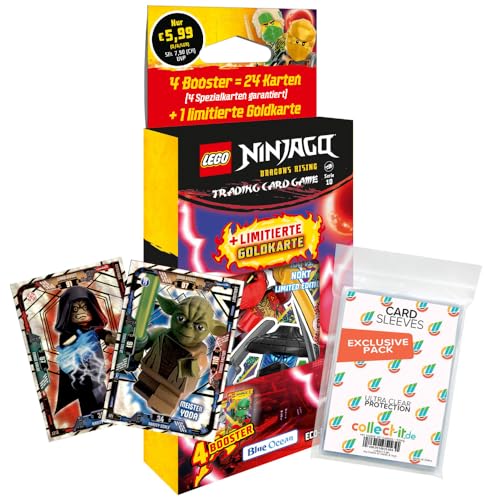 Bundle mit Lego Ninjago Serie 10 BLUTMOND (2025) Trading Cards - 1 Blister (zufällige Auswahl) + Exklusive Collect-it Hüllen + 2 Limitierte Karten Lego Star Wars Serie 1 von collect-it.de MY HOME OF CARDS + TOYS