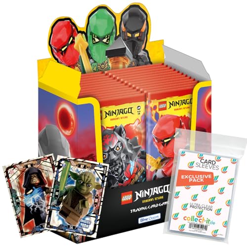 Bundle mit Lego Ninjago Serie 10 BLUTMOND (2025) Trading Cards - 1 Display (36 Booster) + Exklusive Collect-it Hüllen + 2 Limitierte Karten Lego Star Wars Serie 1 von collect-it.de MY HOME OF CARDS + TOYS