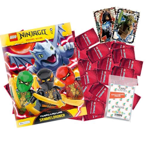 Bundle mit Lego Ninjago Serie 10 Trading Cards + Exklusive Collect-it Hüllen + 2 Limitierte Karten Lego Star Wars Serie 1 (1 Leere Sammelmappe + 50 Verschiedene, zufällige Karten) von collect-it.de MY HOME OF CARDS + TOYS