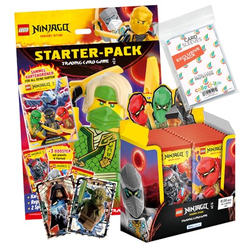 Bundle mit Lego Ninjago Serie 10 Trading Cards - 1 Starter + 1 Display (36 Booster) + Exklusive Collect-it Hüllen + 2 Limitierte Karten Lego Star Wars Serie 1 von collect-it.de MY HOME OF CARDS + TOYS