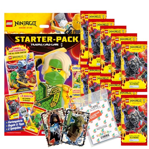 Bundle mit Lego Ninjago Serie 10 Trading Cards - 1 Starter + 10 Booster + Exklusive Collect-it Hüllen + 2 Limitierte Karten Lego Star Wars Serie 1 von collect-it.de MY HOME OF CARDS + TOYS