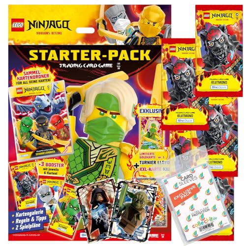 Bundle mit Lego Ninjago Serie 10 BLUTMOND (2025) Trading Cards - 1 Starter + 5 Booster + Exklusive Collect-it Hüllen + 2 Limitierte Karten Lego Star Wars Serie 1 von collect-it.de MY HOME OF CARDS + TOYS