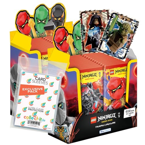 Bundle mit Lego Ninjago Serie 10 Trading Cards - 2 Display (72 Booster) + Exklusive Collect-it Hüllen + 2 Limitierte Karten Lego Star Wars Serie 1 von collect-it.de MY HOME OF CARDS + TOYS