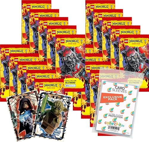 Bundle mit Lego Ninjago Serie 10 Trading Cards - 20 Booster + Exklusive Collect-it Hüllen + 2 Limitierte Karten Lego Star Wars Serie 1 von collect-it.de MY HOME OF CARDS + TOYS