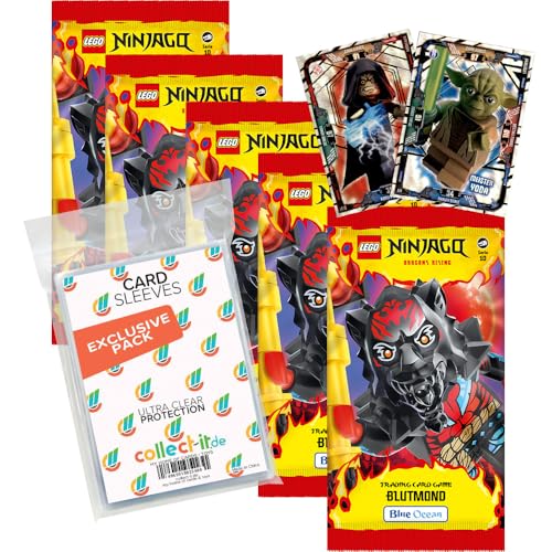 Bundle mit Lego Ninjago Serie 10 Trading Cards - 5 Booster + Exklusive Collect-it Hüllen + 2 Limitierte Karten Lego Star Wars Serie 1 von collect-it.de MY HOME OF CARDS + TOYS