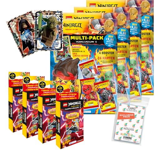 Bundle mit Lego Ninjago Serie 10 Trading Cards - Alle 4 verschiedenen Blister + alle 4 verschiedenen Multipacks + Exklusive Collect-it Hüllen + 2 Limitierte Karten Lego Star Wars Serie 1 von collect-it.de MY HOME OF CARDS + TOYS