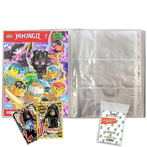 Bundle mit LEGO Ninjago Serie 8 NEXT LEVEL Trading Cards - 1 Leere Sammelmappe + 2 Limitierte Star Wars Karten + Exklusive collect-it Hüllen von collect-it.de MY HOME OF CARDS + TOYS