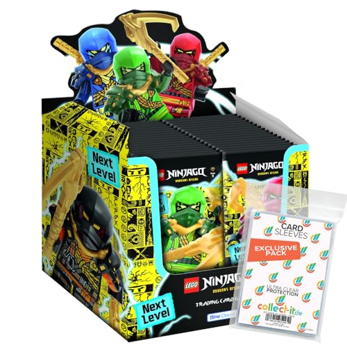 Bundle mit Lego Ninjago Serie 9 Next Level Trading Cards - 1 Display (50 Booster) + Exklusive Collect-it Hüllen von collect-it.de MY HOME OF CARDS + TOYS