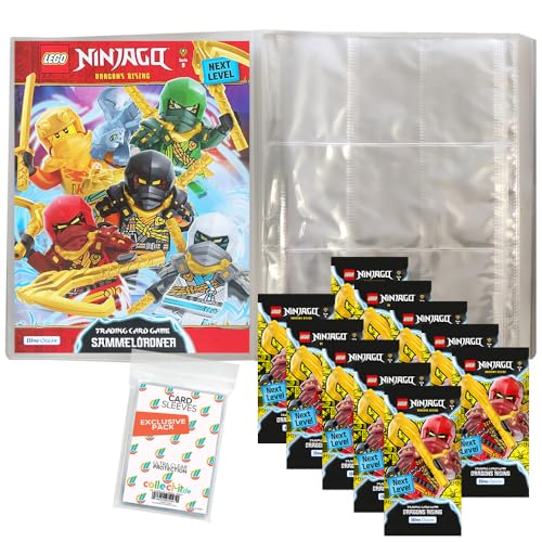 Bundle mit Lego Ninjago Serie 9 Next Level Trading Cards - 1 Leere Sammelmappe + 10 Booster + Exklusive Collect-it Hüllen von collect-it.de MY HOME OF CARDS + TOYS