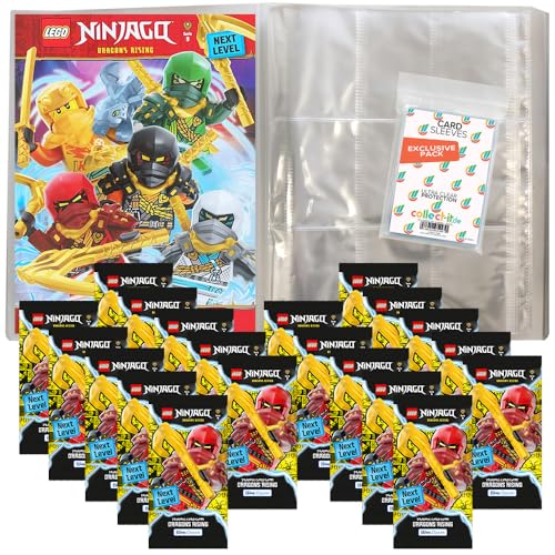 Bundle mit Lego Ninjago Serie 9 Next Level Trading Cards - 1 Leere Sammelmappe + 20 Booster + Exklusive Collect-it Hüllen von collect-it.de MY HOME OF CARDS + TOYS