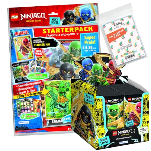 Bundle mit Lego Ninjago Serie 9 Next Level Trading Cards - 1 Starter + 1 Display (50 Booster) + Exklusive Collect-it Hüllen von collect-it.de MY HOME OF CARDS + TOYS