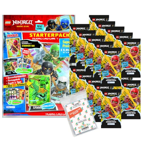 Bundle mit Lego Ninjago Serie 9 Next Level Trading Cards - 1 Starter + 20 Booster + Exklusive Collect-it Hüllen von collect-it.de MY HOME OF CARDS + TOYS