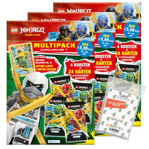 Bundle mit Lego Ninjago Serie 9 Next Level Trading Cards - Alle 3 verschiedenen Multipacks + Exklusive Collect-it Hüllen von collect-it.de MY HOME OF CARDS + TOYS