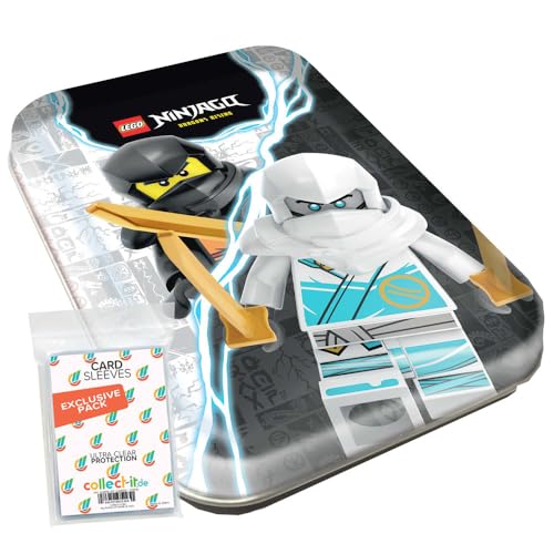 Bundle mit Lego Ninjago Serie 9 Trading Cards - 1 Mini Tin Box (zufällige Auswahl) + Exklusive Collect-it Hüllen von collect-it.de MY HOME OF CARDS + TOYS