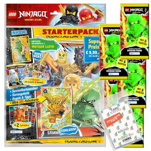 Bundle mit LEGO Ninjago Serie 9 Trading Cards - 1 Starter + 5 Booster + Exklusive Collect-it Hüllen von collect-it.de MY HOME OF CARDS + TOYS