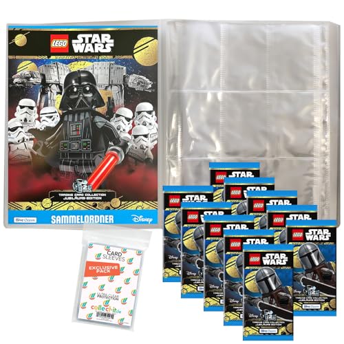 Lego Trading Cards Bundle mit Exklusiven Collect-it Hüllen (Star Wars - Serie 5 Sammelmappe + 10 Booster) von collect-it.de MY HOME OF CARDS + TOYS