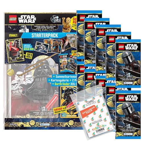 Bundle mit Lego Star Wars - Serie 5 Trading Cards - 1 Starter + 10 Booster + Exklusive Collect-it Hüllen von collect-it.de MY HOME OF CARDS + TOYS