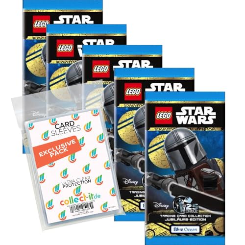 Bundle mit LEGO Star Wars - Serie 5 Trading Cards - 5 Booster + Exklusive collect-it Hüllen von collect-it.de MY HOME OF CARDS + TOYS