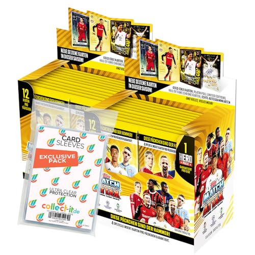 Bundle mit Match Attax CL 2024/25 - Trading Cards - 2 Display (48 Booster) + Exklusive Collect-it Hüllen von collect-it.de MY HOME OF CARDS + TOYS