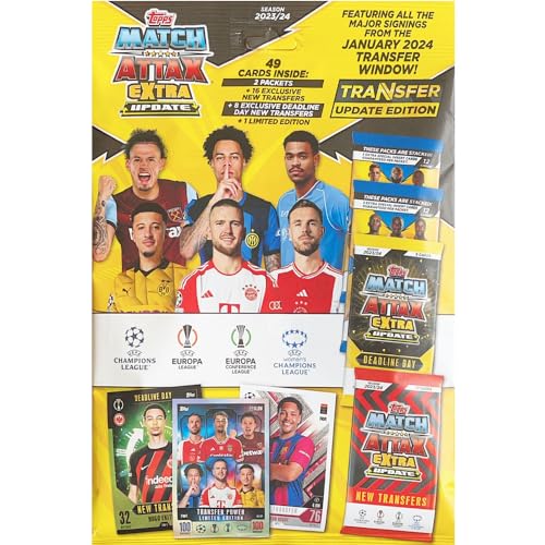 Bundle mit Match Attax Champions League 2023/24 EXTRA - Trading Cards - 1 Update Multipack + Exklusi von collect-it.de MY HOME OF CARDS + TOYS