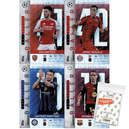 Bundle mit Match Attax Champions League 2024/25 EXTRA - Trading Cards - Alle 4 Box Office Baller Limited Edition + Exklusive Collect-it Hüllen von collect-it.de MY HOME OF CARDS + TOYS