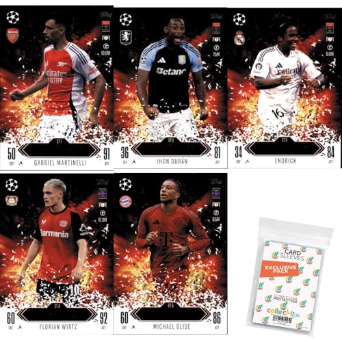 Bundle mit Match Attax Champions League 2024/25 EXTRA - Trading Cards - Alle 5 Explosive Talent Karten + Exklusive Collect-it Hüllen von collect-it.de MY HOME OF CARDS + TOYS