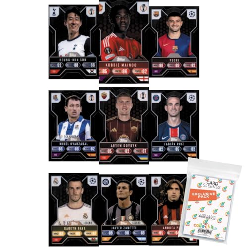 Bundle mit Match Attax Champions League 2024/25 EXTRA - Trading Cards -Alle 9 Chrome X Karten + Exklusive Collect-it Hüllen von collect-it.de MY HOME OF CARDS + TOYS