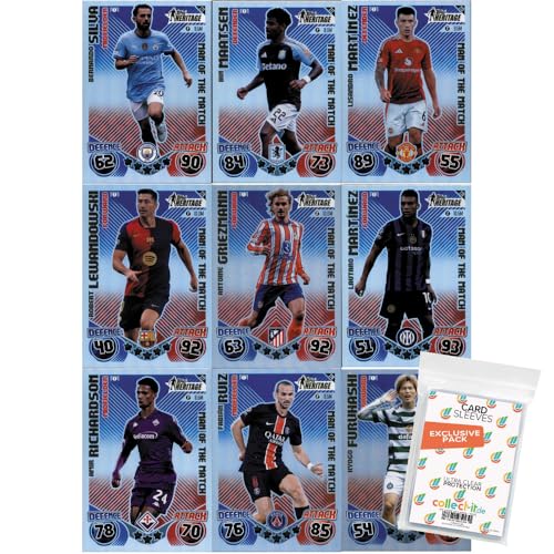 Bundle mit Match Attax Champions League 2024/25 EXTRA - Trading Cards - Alle 9 Man of The Match Heritage Karten + Exklusive Collect-it Hüllen von collect-it.de MY HOME OF CARDS + TOYS