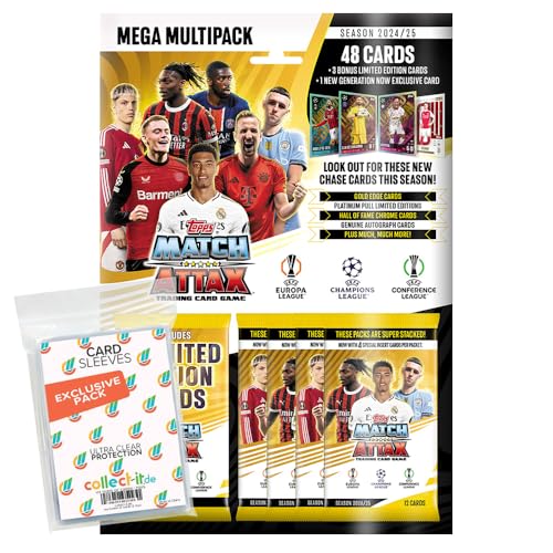 Bundle mit Match Attax CL 2024/25 - Trading Cards + Exklusive Collect-it Hüllen (1 Multipack) von collect-it.de MY HOME OF CARDS + TOYS