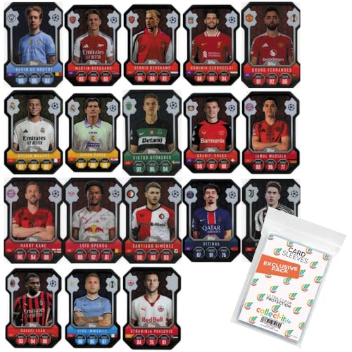 Bundle mit Match Attax Champions League 2024/25 - Trading Cards - Alle 18 Chrome Shield Karten + Exklusive Collect-it Hüllen von collect-it.de MY HOME OF CARDS + TOYS