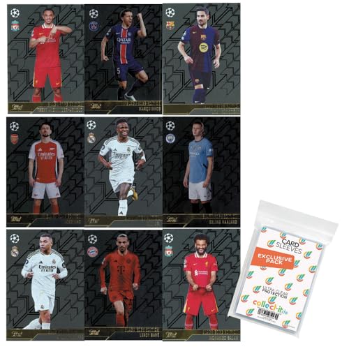 Bundle mit Match Attax Champions League 2024/25 - Trading Cards - Alle 9 Black Edge Edition Karten + Exklusive Collect-it Hüllen von collect-it.de MY HOME OF CARDS + TOYS