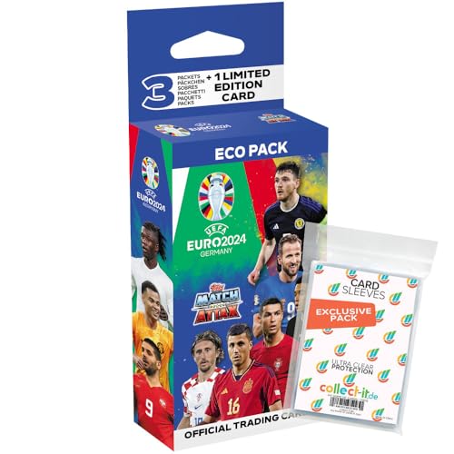 Bundle mit Match Attax UEFA Euro 2024 Germany - 1 Blister + Exklusive Collect-it Hüllen von collect-it.de MY HOME OF CARDS + TOYS