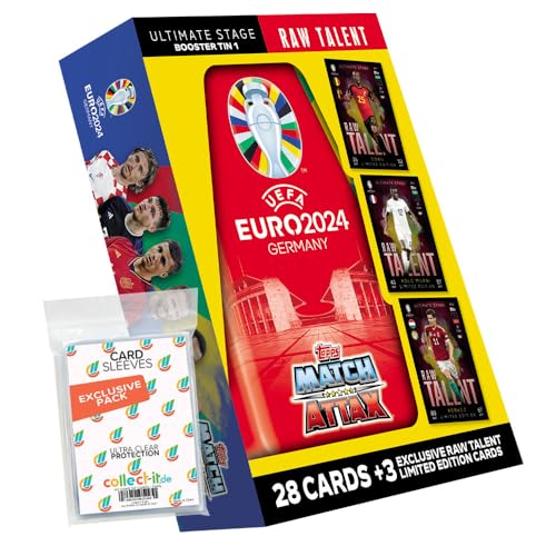 Bundle mit Match Attax UEFA Euro 2024 Germany - 1 Mini Tin Box (zufällige Auswahl) + Exklusive Collect-it Hüllen von collect-it.de MY HOME OF CARDS + TOYS