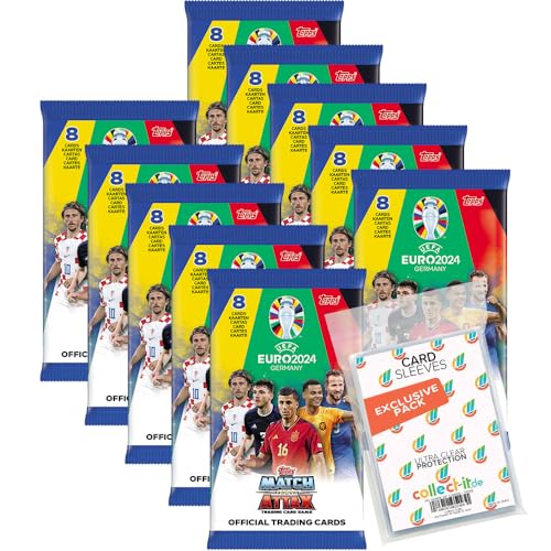 Topps Match Attax Trading Cards Bundle (Europameisterschaft 2024-10 Booster) von collect-it.de MY HOME OF CARDS + TOYS