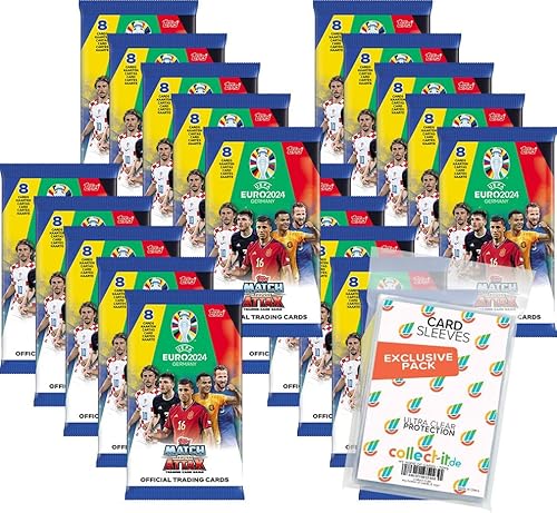 Bundle mit Match Attax UEFA Euro 2024 Germany - 20 Booster + Exklusive Collect-it Hüllen von collect-it.de MY HOME OF CARDS + TOYS