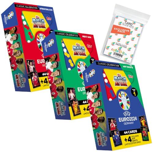 Bundle mit Match Attax UEFA Euro 2024 Germany - Alle 3 verschiedenen Tin Boxen + Exklusive Collect-it Hüllen von collect-it.de MY HOME OF CARDS + TOYS