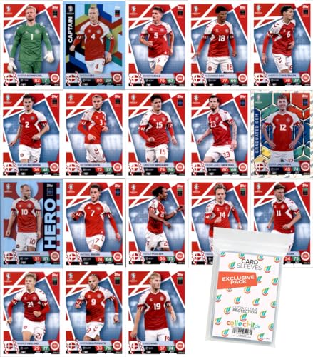 Bundle mit Match Attax UEFA Euro 2024 Germany - Mannschaftspaket + Exklusive Collect-it Hüllen (Dänemark) von collect-it.de MY HOME OF CARDS + TOYS