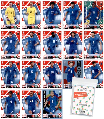 Bundle mit Match Attax UEFA Euro 2024 Germany - Mannschaftspaket + Exklusive Collect-it Hüllen (England) von collect-it.de MY HOME OF CARDS + TOYS